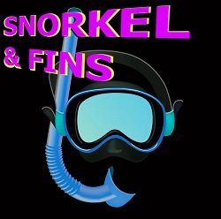 snorkel set with fins and carry bag